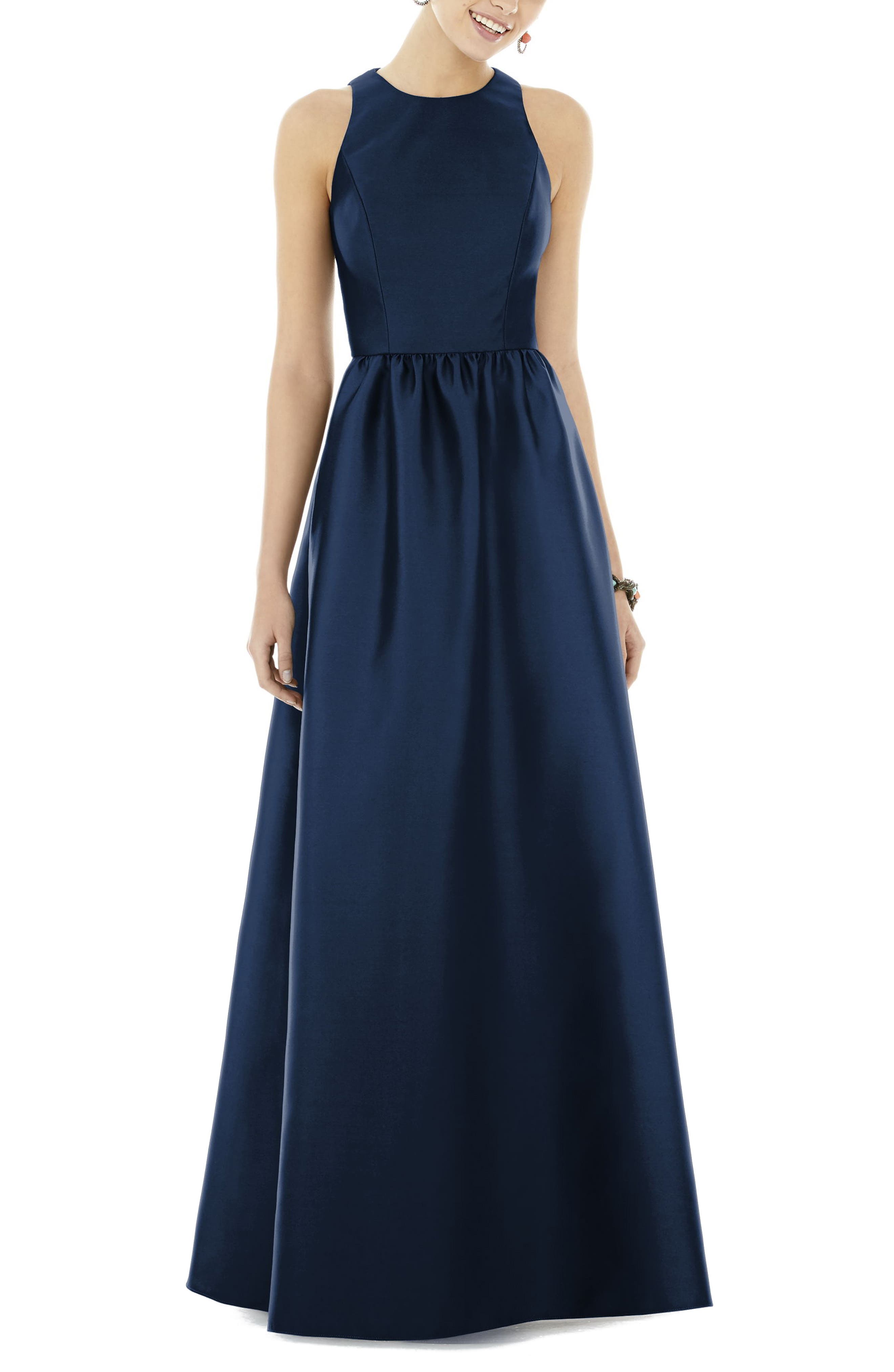 Alfred Sung Sateen Gown, Blue