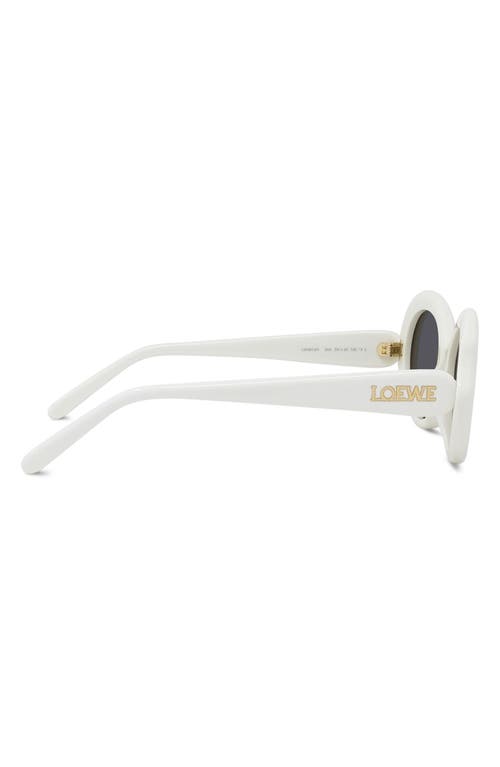 Shop Loewe Thin Mini 54mm Oval Sunglasses In Ivory/smoke