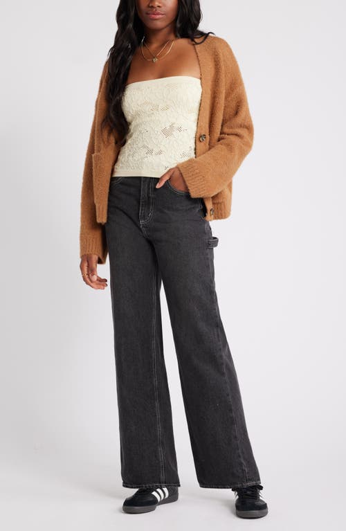 Shop Bp. Fuzzy Cardigan In Tan Thrush