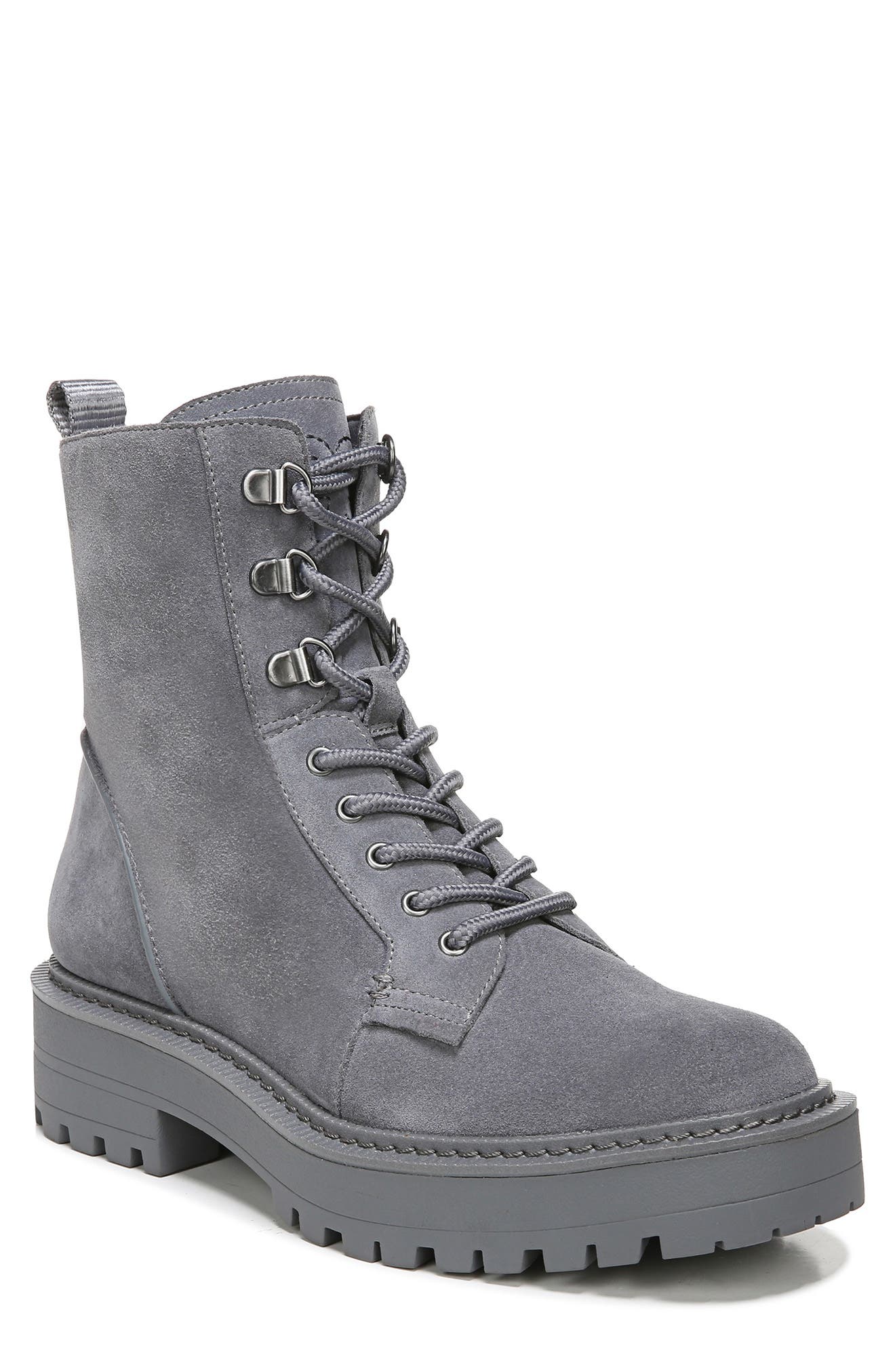 grey suede combat boots