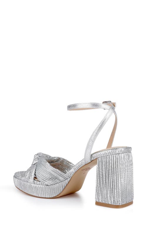 Jewel Badgley Mischka Tyler Ankle Strap Platform Sandal In Silver/fabric