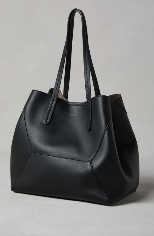 Shop Brunello Cucinelli Calfskin Shopper Bag In Black