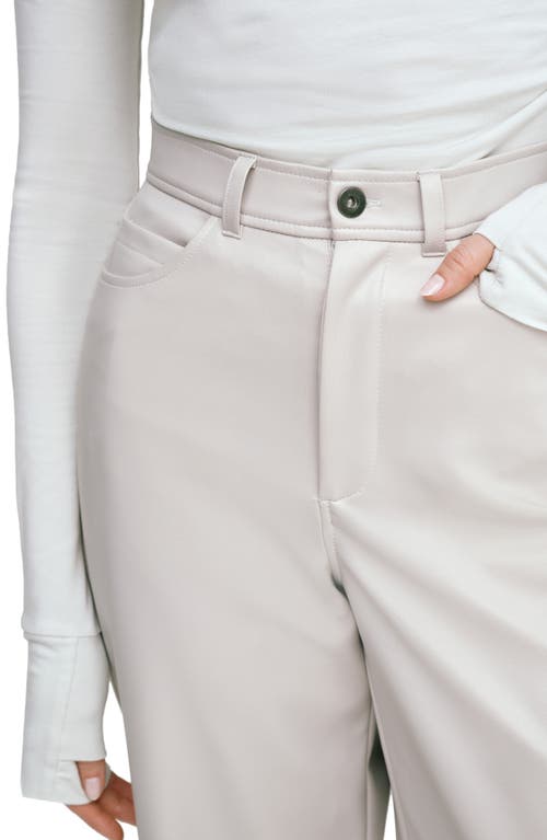Marcella Julien High Waist Faux Leather Wide Leg Pants In Bone