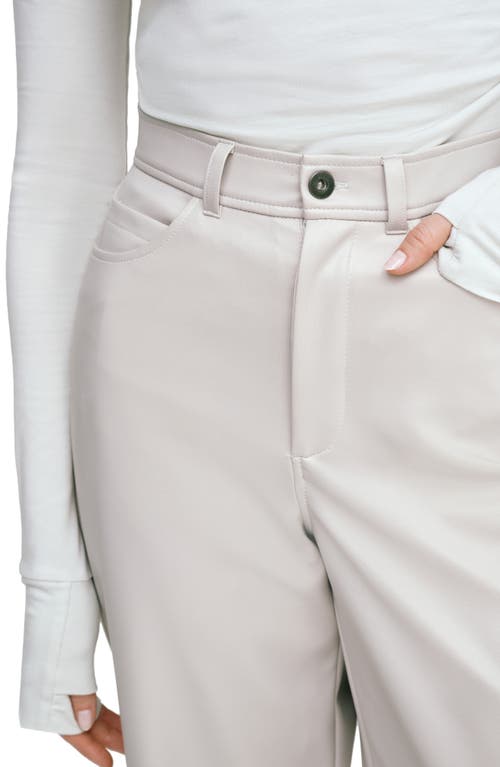 Shop Marcella Julien High Waist Faux Leather Wide Leg Pants In Bone