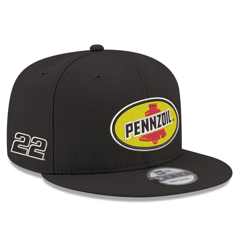 New Era Black Joey Logano Pennzoil 9fifty Snapback Hat In Black
