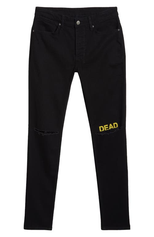 Shop Ksubi Van Winkle Laid Ripped Skinny Jeans In Black