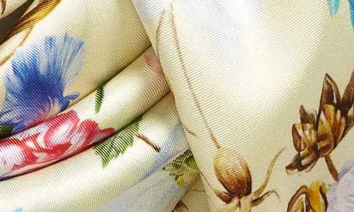Echo Flourish Floral Silk Scarf In Banana