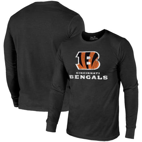 Majestic Threads Cincinnati Bengals Majestic Threads Lockup Tri-Blend Long Sleeve T-Shirt - Black