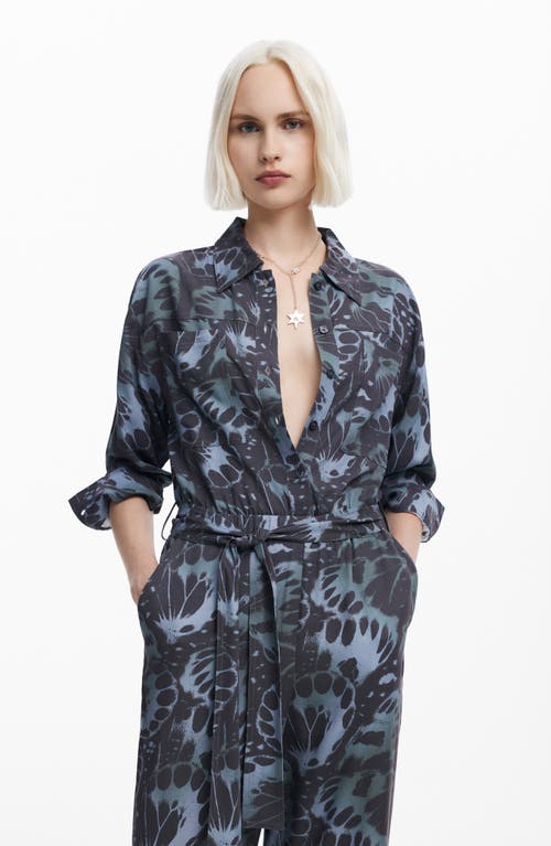 Desigual Flowy Printed Jumpsuit In Black