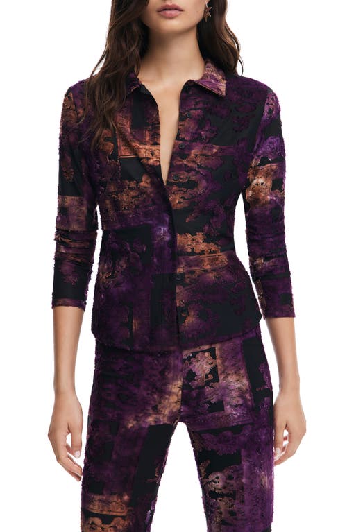 Shop Desigual Nebula Jacquard Jacket In Black