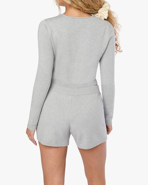 Shop Weworewhat Cropped Cardigan In Heather Grey