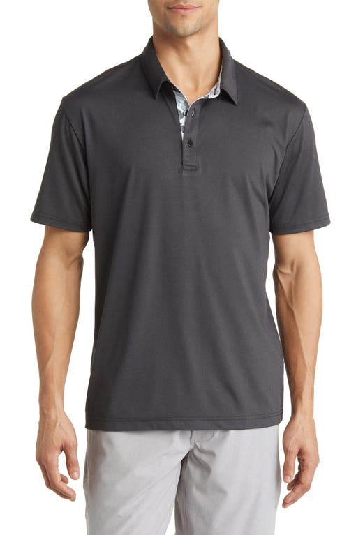 James Solid Stretch Golf Polo in Black Heather
