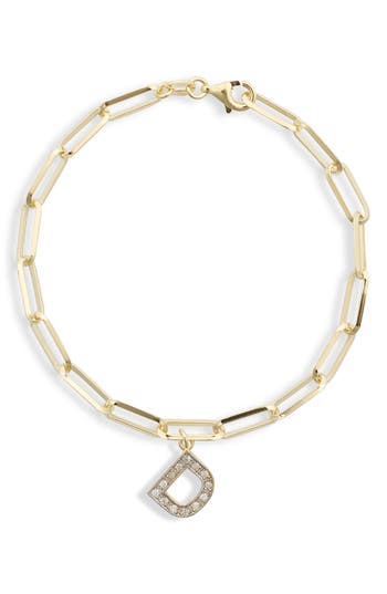 Meshmerise Diamond Initial Charm Bracelet In Yellow-d