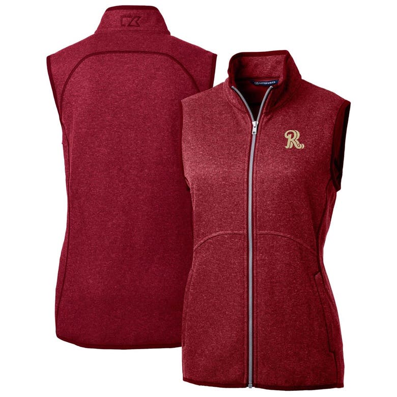Shop Cutter & Buck Heather Red Frisco Roughriders Mainsail Sweater Knit Full-zip Vest