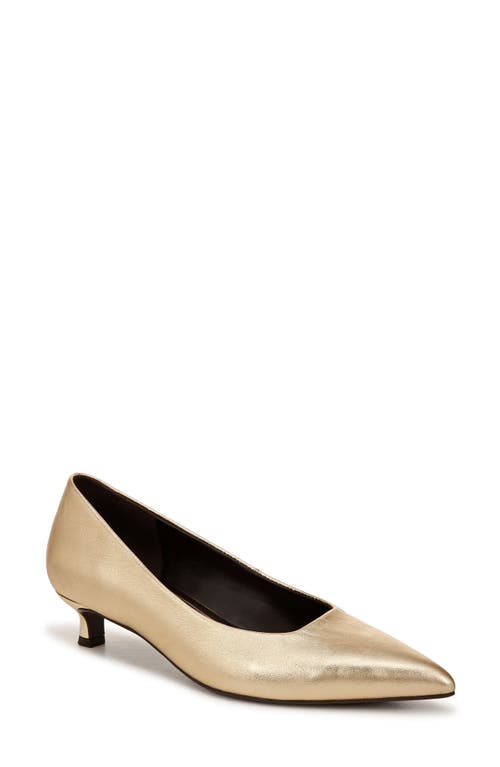 Shop Naturalizer Natalia Pointed Toe Kitten Heel Pump In Dark Gold Leather