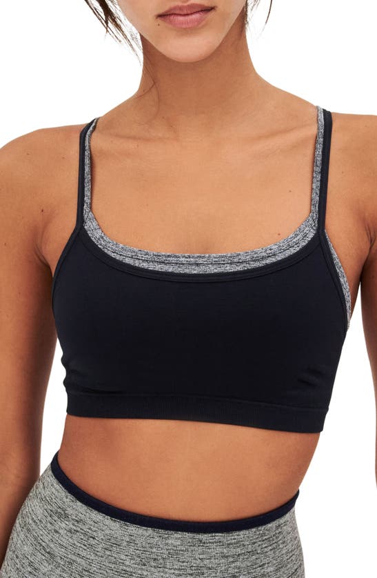 Splits59 Loren Seamless Bra In Indigo/ Heather Grey