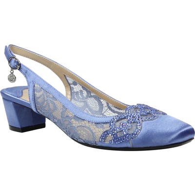 J. Renee Faleece Crystal Embellished Slingback Pump, Blue