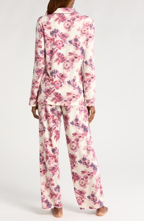 Shop Nordstrom Moonlight Eco Knit Pajamas In Ivory Egret Paintedseas Floral