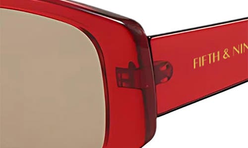 Fifth & Ninth Tara 55mm Polarized Geometric Sunglasses In Red