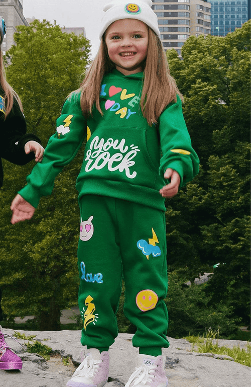 Shop Lola + The Boys You Rock Doodle Set In Green