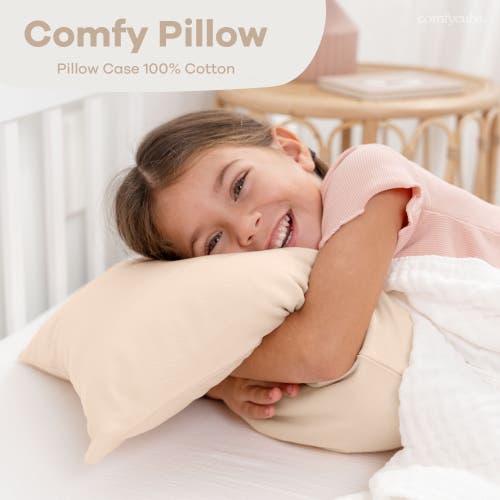 Comfy Cubs Toddler Pillow With Soft Cotton Pillowcase In Cream