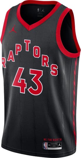 Men's Jordan Brand Pascal Siakam Black Toronto Raptors 2020/21 Statement Name & Number T-Shirt