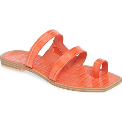Dolce Vita Isla 3 Croc Textured Slide Sandal, Red