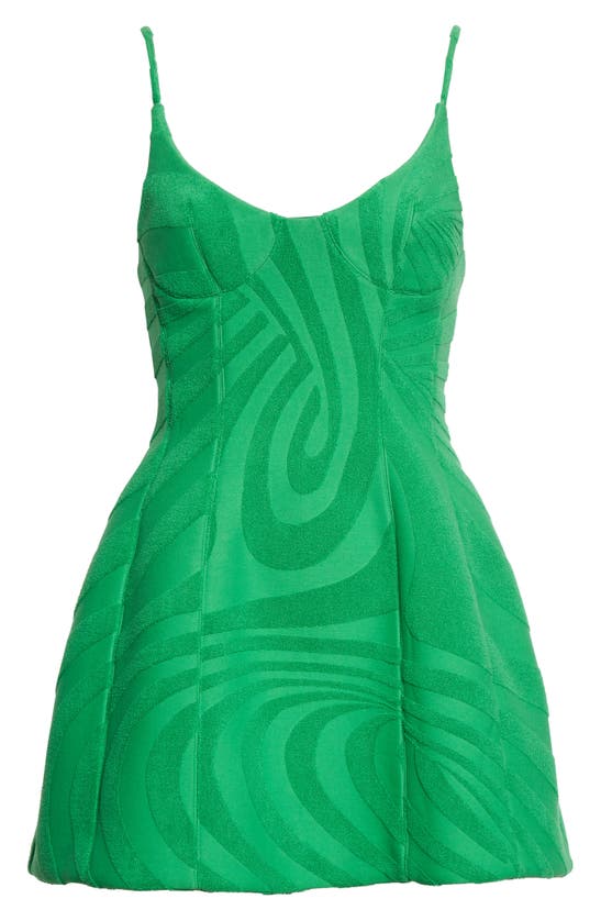 Brandon Maxwell Women's The Mini Bubble Dress With Bonded Bustier In Leaf Green