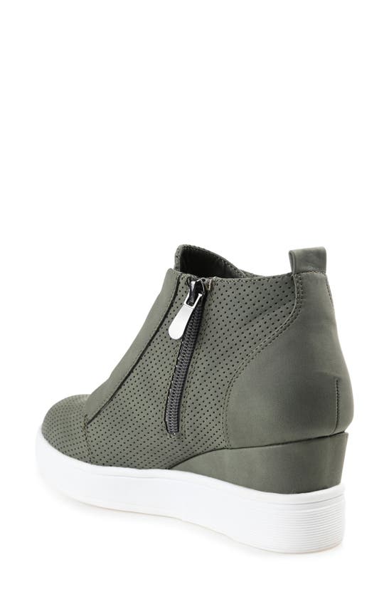 Journee Collection Journee Clara Wedge Sneaker In Olive