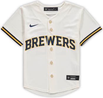 Toddler Nike Christian Yelich Cream Milwaukee Brewers Home Replica Player Jersey