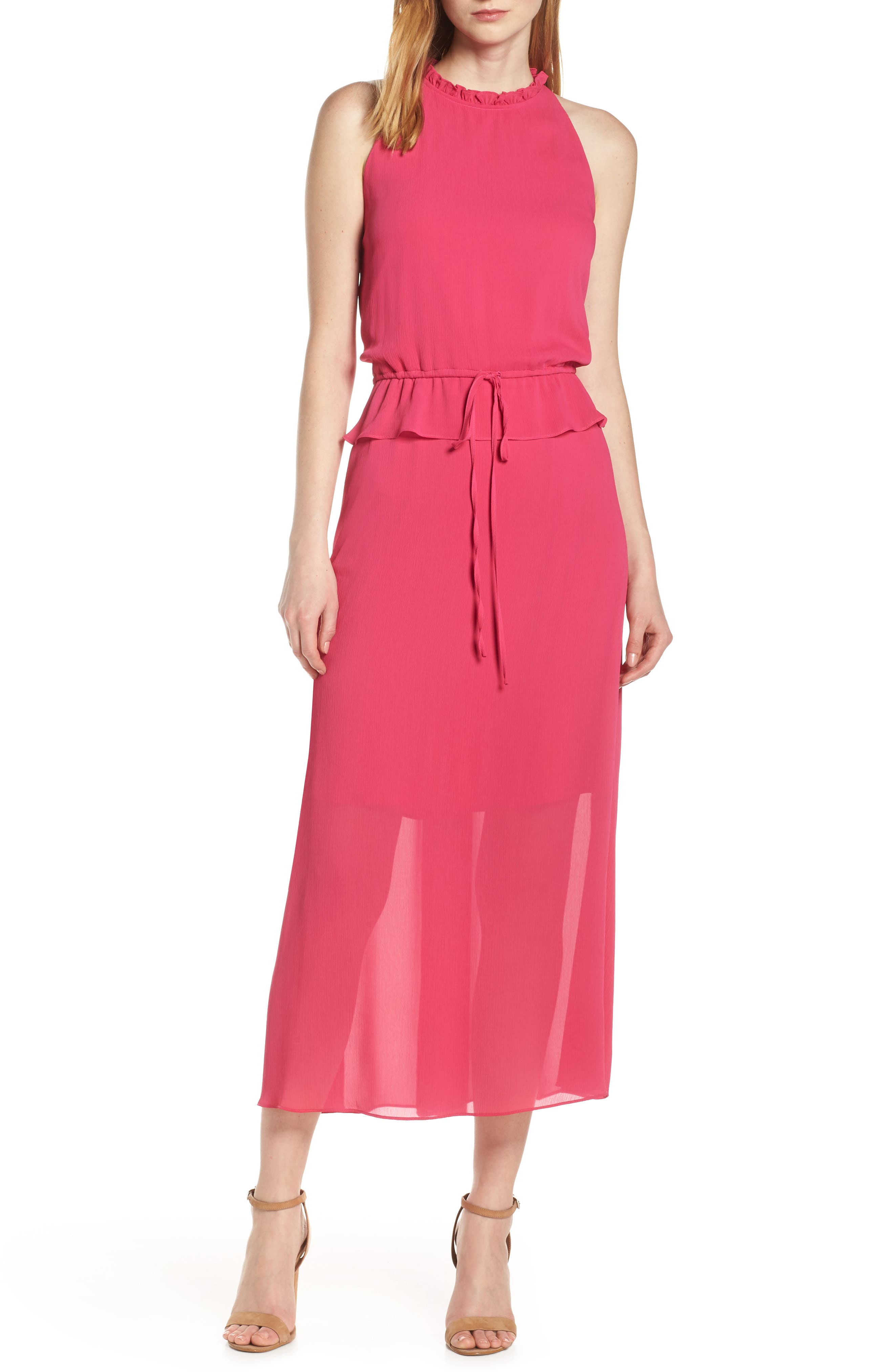 Sam Edelman High Neck Maxi Dress, Pink
