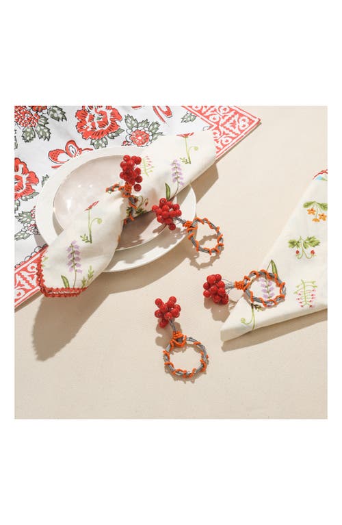 Tiramisu Autumn Ember 4-pack Napkin Rings In Red
