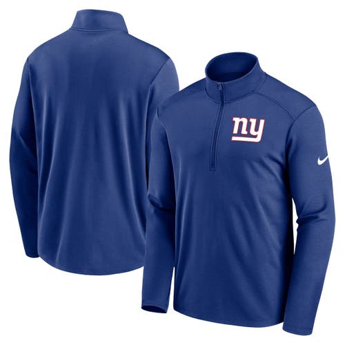 Men's Nike Royal New York Giants Logo Pacer Performance Half-Zip Jacket