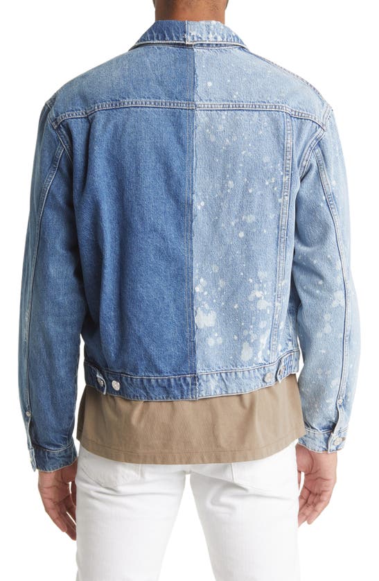 Frame Cole Duo Slim Fit Half And Half Denim Shirt In Blue ModeSens