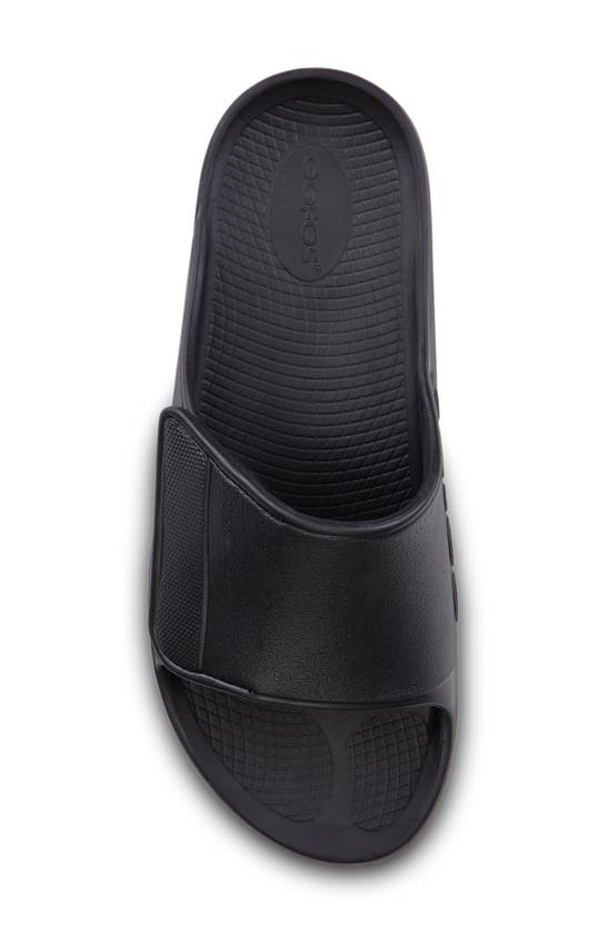 Oofos Gender Inclusive Ooahh Sport Flex Slide Sandal In Matte Black