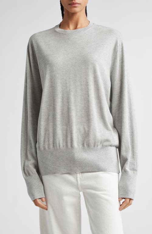 Shop Totême Toteme Silk & Cashmere Sweater In Grey Melange