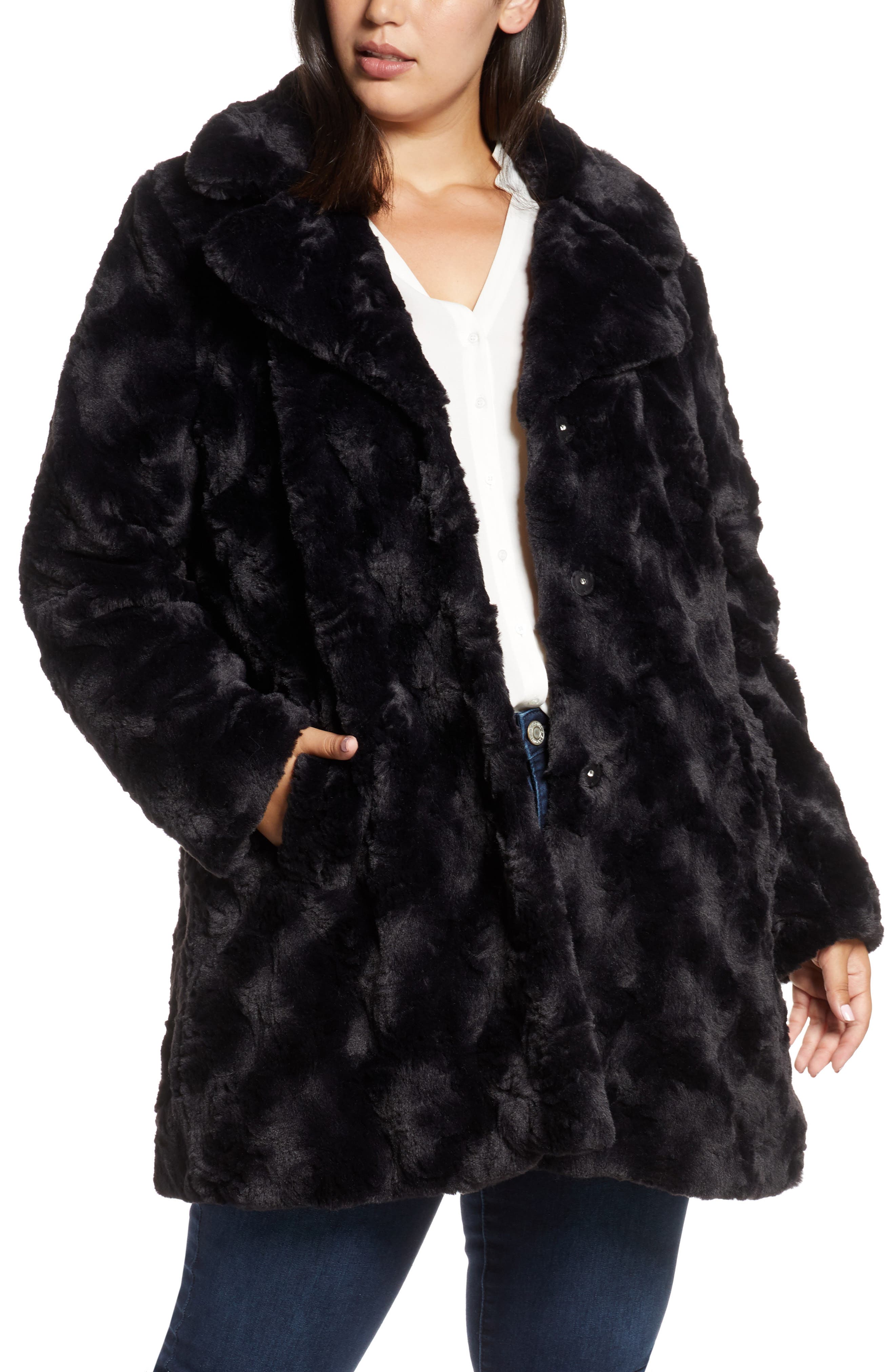 Cole New York Wubby Faux Fur Coat (Plus Size) Nordstrom