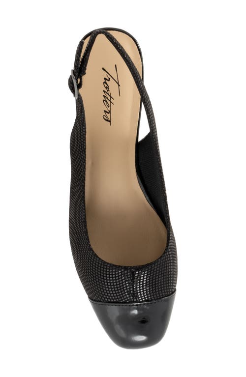Trotters Dea Woven Slingback Pump In Black Mini Dot