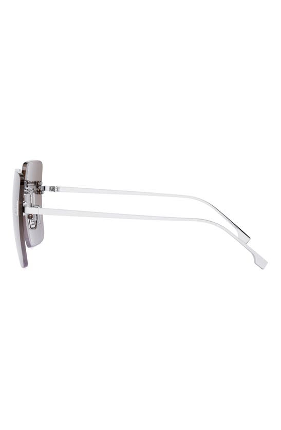 Shop Fendi The  First 59mm Geometric Sunglasses In Shiny Palladium / Gradient