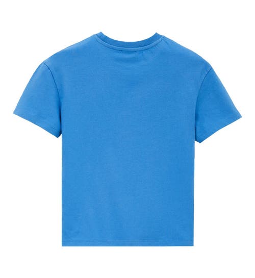 Shop Vilebrequin Kids' Organic Cotton Solid T-shirt In Ocean Blue