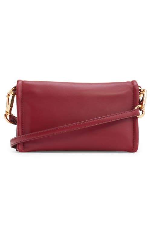 Shop Valentino Garavani Vlogo Chain Lambskin Crossbody Bag In Deep Scarlet