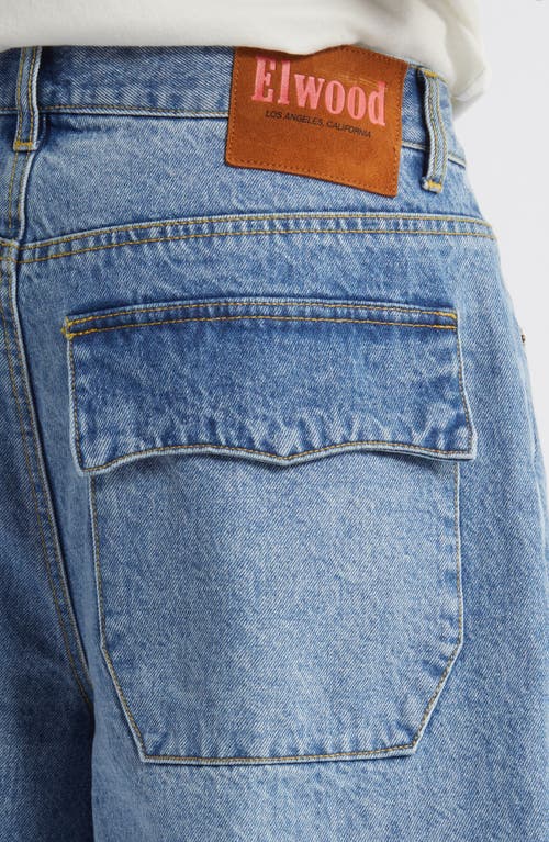 Shop Elwood Baggy Denim Shorts In Light Indigo