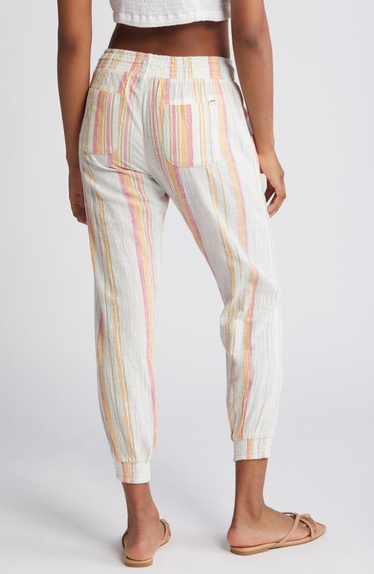 Rip Curl Classic Surf Stripe Cotton Pants In Bone