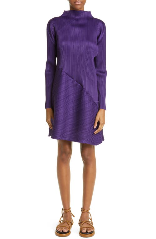 Pleats Please Issey Miyake Calla Pleated Long Sleeve Dress in