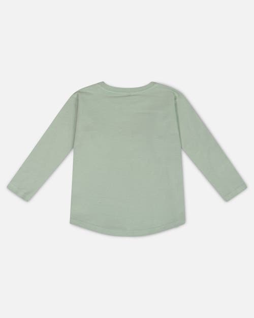 Shop Deux Par Deux Boy's Long Sleeve T-shirt With Print Sage In Jadeite