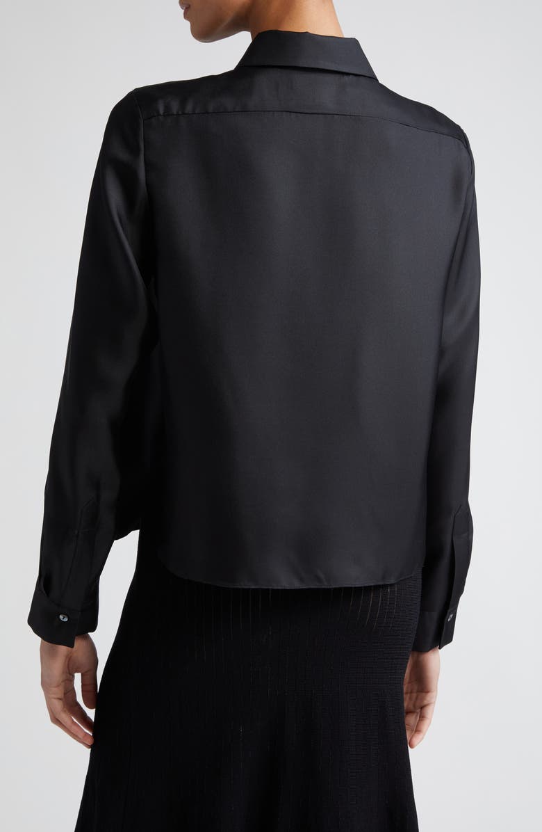 PARTOW Lara Silk Button-Up Top, Alternate, color, Black