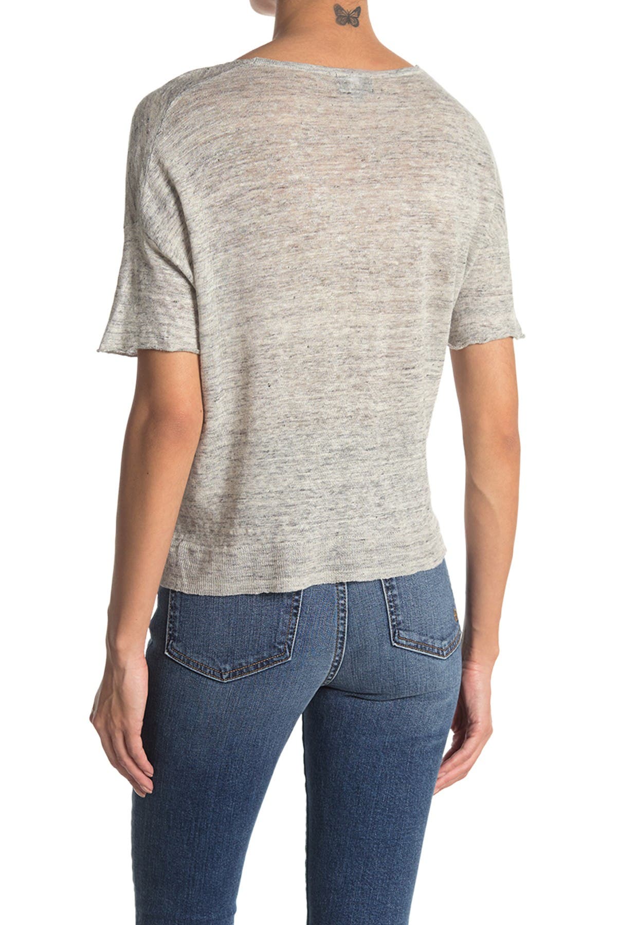 linen crew neck t shirt