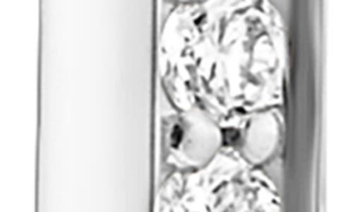 Lagos Caviar Spark Large Linear Diamond Hoop Earrings In Silver