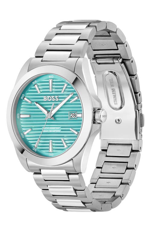 Hugo Boss Men's Strike Quartz Basic Calendar Stainless Steel Watch 41mm In Blue