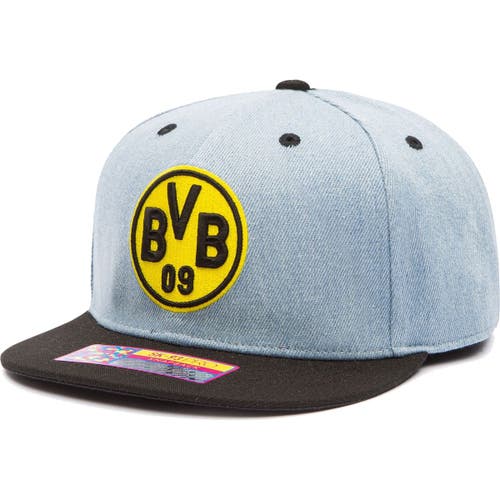 FAN INK Men's Denim/Black Borussia Dortmund Nirvana Snapback Hat